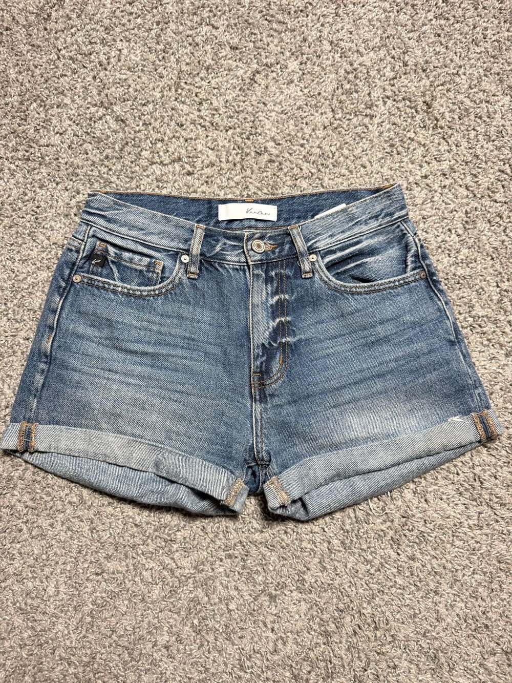 KanCan Denim Shorts Size 3/25 Blue Cuffed Denim